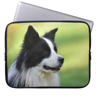 Funda Para Portátil Perro Border Collie negro y blanco