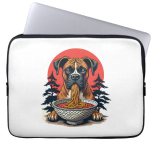 Funda Para Portátil Perro Boxer Antiguo Comiendo Ramen Atardecer Japon