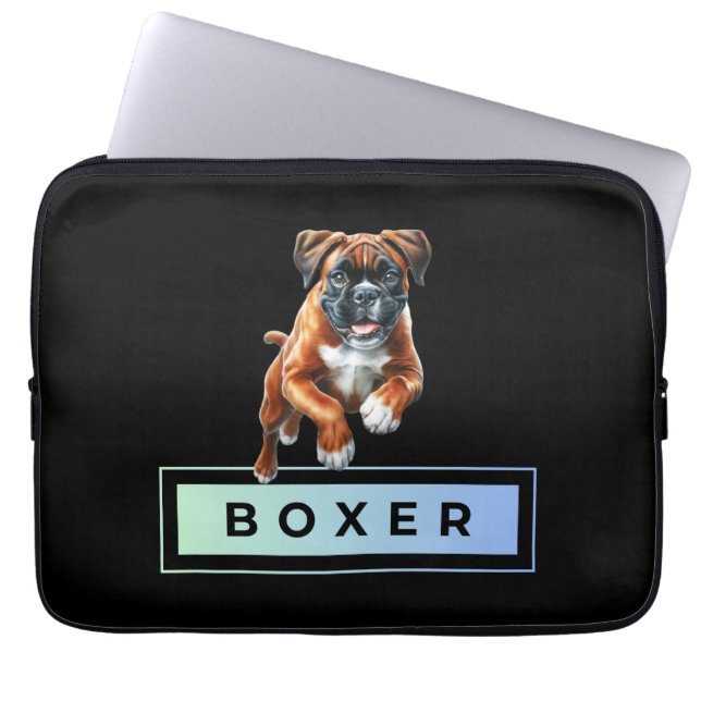 Funda Para Portátil Perro Boxer - Saltos y Límites (Frente)