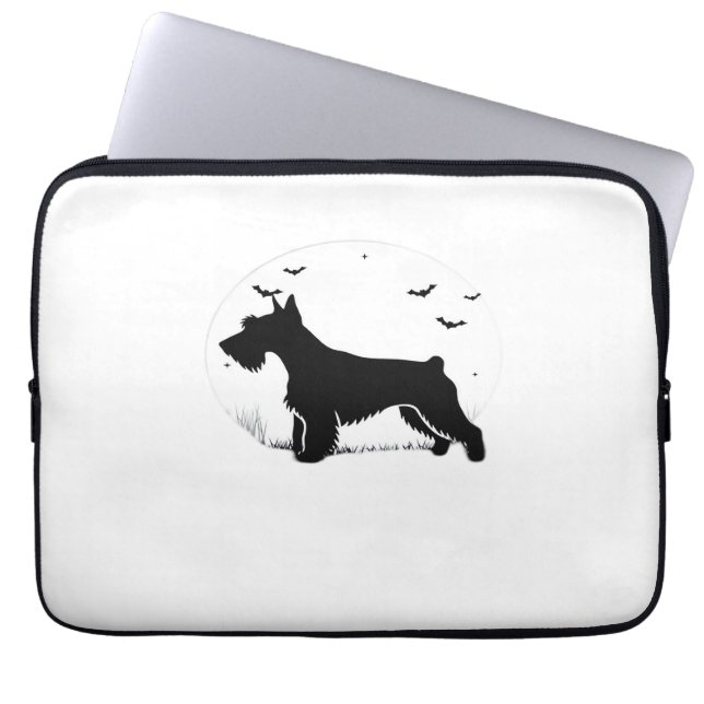 Funda Para Portátil Perro Cesky Terrier - Colas de silueta de luna de  (Frente)