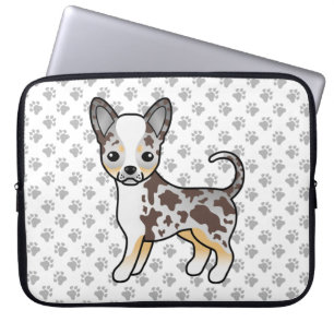 Funda Para Portátil Perro Chihuahua de Pelaje Liso Merle de Chocolate