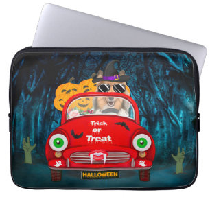 Funda Para Portátil Perro Collie Áspero Conduciendo Coche Espeluznante