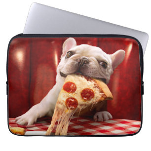 Funda Para Portátil Perro comiendo pizza Slice