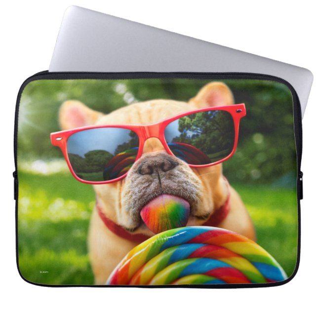 Funda Para Portátil Perro con chupete grande (Frente)