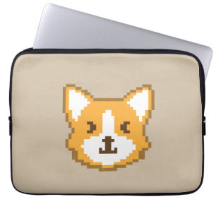 Funda Para Portátil Perro con pixelación lindo cara lanzar almohada