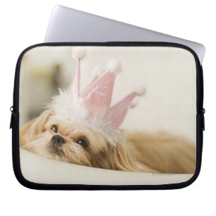 Funda Para Portátil Perro con una corona