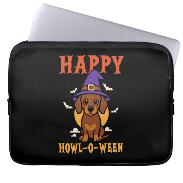 Funda Para Portátil Perro Dachshund de Halloween (Frente)