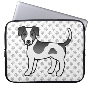 Funda Para Portátil Perro Danés-Sueco De Granja Negro Y Blanco Lindo P