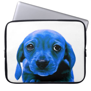 Funda Para Portátil Perro de cachorro azul lindo personificar la TI