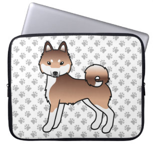 Funda Para Portátil Perro De Dibujos Animados Adorable Klee Kai De Ala