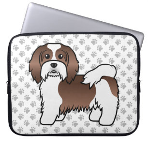 Funda Para Portátil Perro De Dibujos Animados Havanés De Chocolate Y B