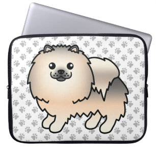 Funda Para Portátil Perro de dibujos animados Pomerania Sable Crema &