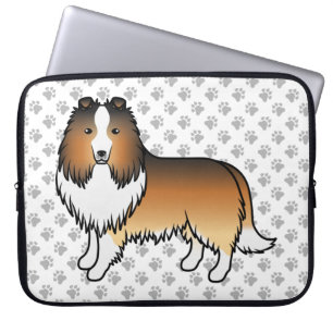 Funda Para Portátil Perro de dibujos animados Sable Shetland Sheepdog 