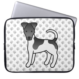 Funda Para Portátil Perro de dibujos animados Smooth Fox Terrier negro