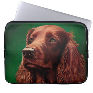 Funda Para Portátil Perro de la sepultura roja irlandesa con vestido d
