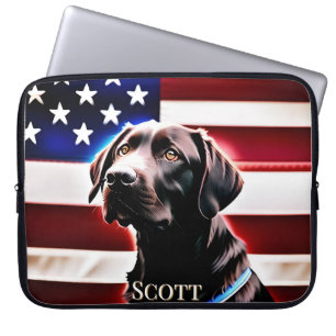 Funda Para Portátil Perro de laboratorio de chocolate con Rusia de ban