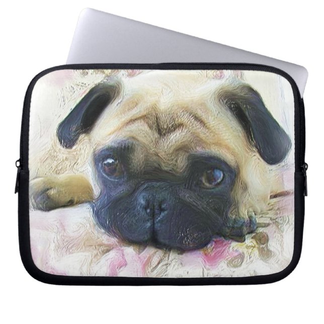 Funda Para Portátil Perro de pug (Frente)