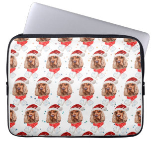 Funda Para Portátil Perro de raza Cocker Spaniel inglés Navidad