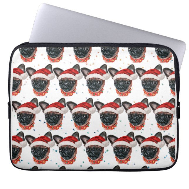 Funda Para Portátil Perro de raza Griffon de Bruselas Navidad (Frente)
