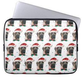 Funda Para Portátil Perro de raza Mastín Inglés Navidad
