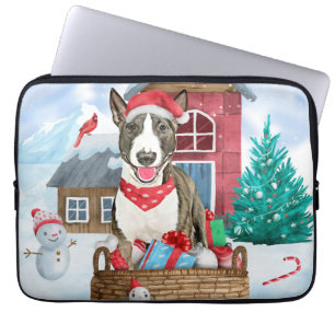 Funda Para Portátil Perro de Toro Terrier en la Casa de Perros de Navi