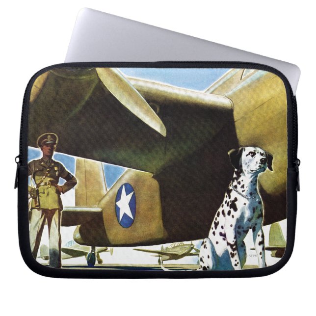 Funda Para Portátil Perro del ejército (Frente)