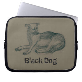 Funda Para Portátil Perro. Dibujo a lápiz.