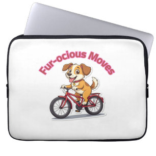Funda Para Portátil **Perro Divertido en Bicicleta – Perro Adorable Mo