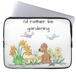 Funda Para Portátil Perro en jardín de flores