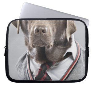 Funda Para Portátil Perro en suéter y casquillo