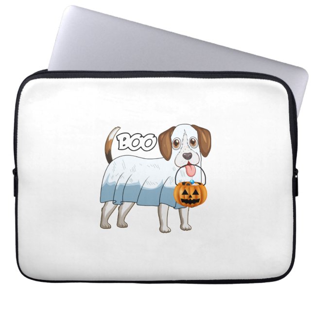 Funda Para Portátil Perro Fantasma Beagle Halloween (Frente)