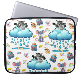 Funda para portátil perro gato ratón arcoíris hues