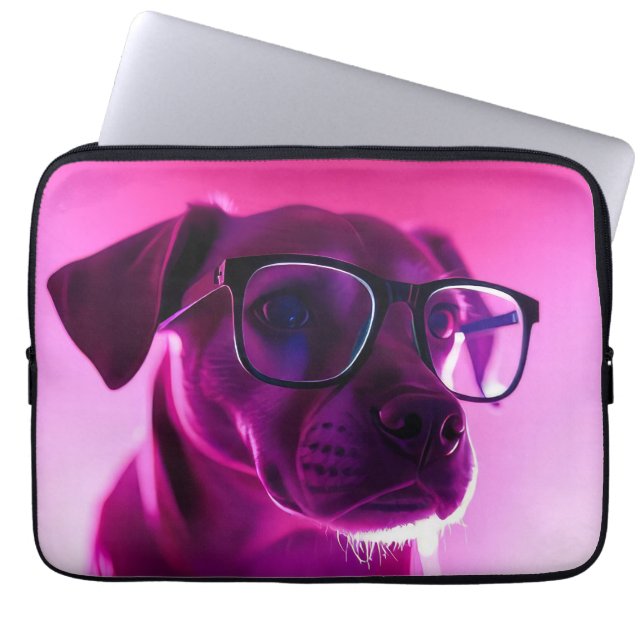 Funda Para Portátil Perro genial con gafas de sol (Frente)