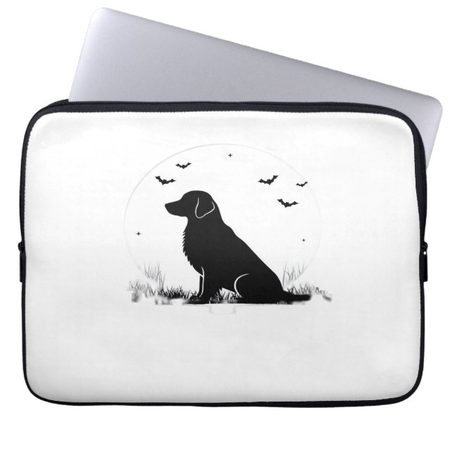 Funda Para Portátil Perro Golden Retriever - Silueta de la luna de Hal (Frente)