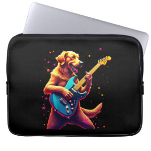 Funda Para Portátil Perro Golden Retriever tocando Rock con Guitarra E