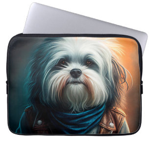 Funda Para Portátil Perro haitiano en pintura digital para bicicletas