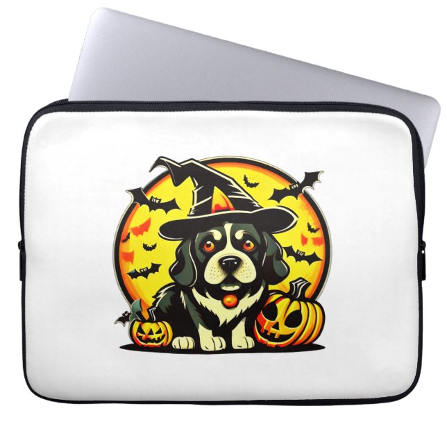 Funda Para Portátil Perro Halloween Lowchen (Frente)