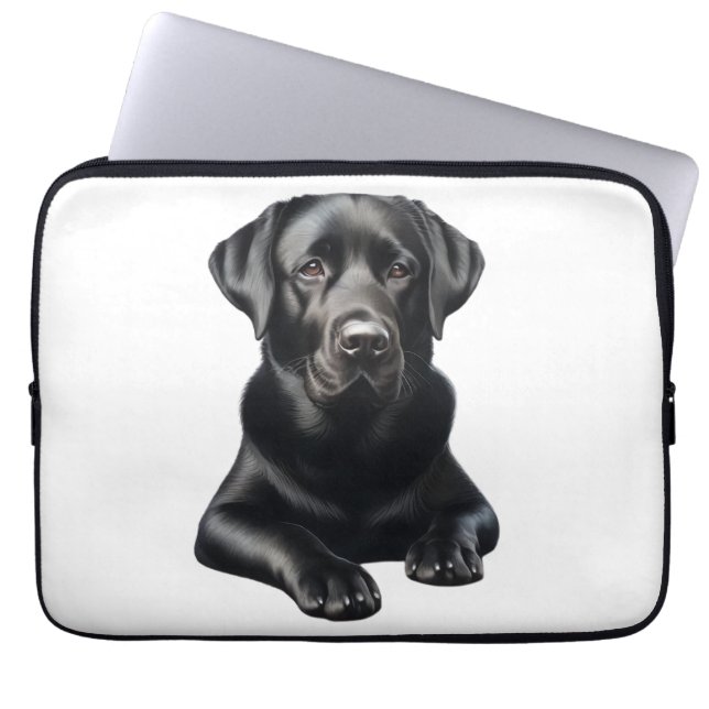 Funda Para Portátil Perro Labrador Negro (Frente)