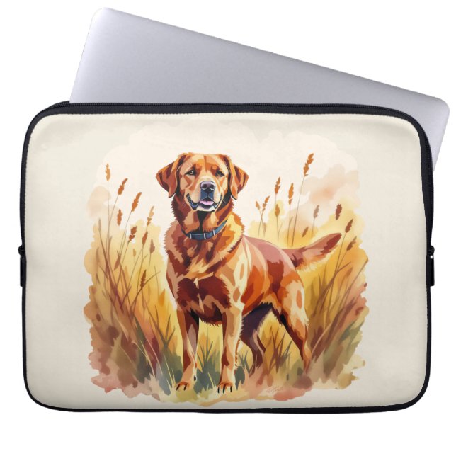 Funda Para Portátil Perro Labrador Retriever Fox Rojo (Frente)