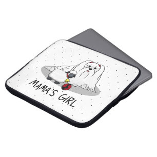 Funda Para Portátil Perro maltés #2, Chica de mamá, para madres maltes