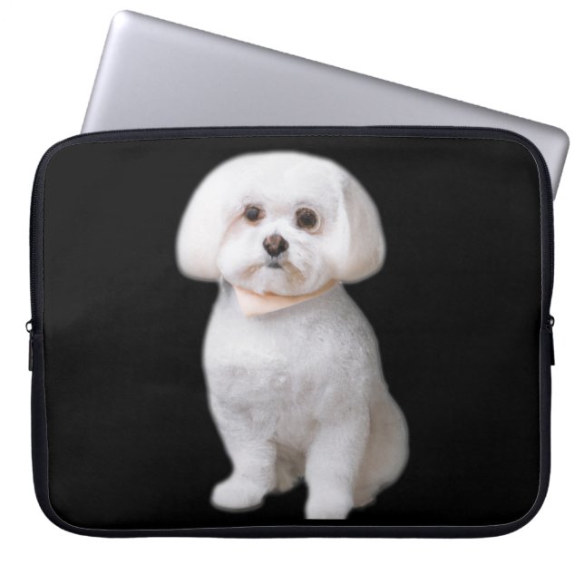 Funda Para Portátil Perro maltés lindo (Frente)