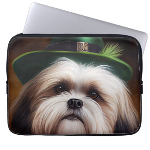 Funda Para Portátil Perro "Malti Tzu" con vestido "Día de San Patricio