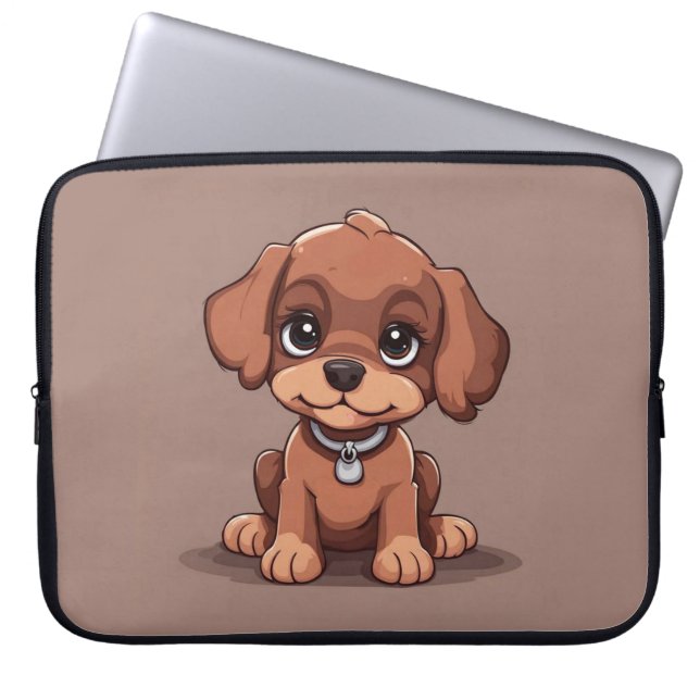 Funda Para Portátil Perro marrón lindo (Frente)