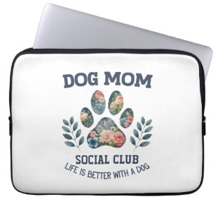 Funda Para Portátil Perro Mom Paw Floral