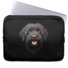 Funda Para Portátil Perro negro Labradoodle