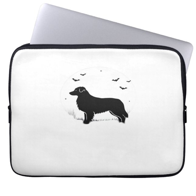 Funda Para Portátil Perro pastor australiano - Silhouett de la luna de (Frente)