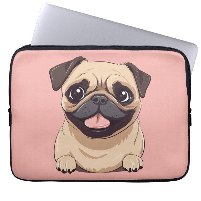 Funda Para Portátil Perro pug (Frente)
