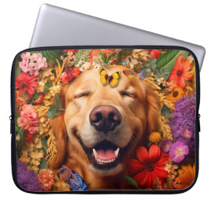 Funda Para Portátil Perro recuperador de oro con bolsita para portátil