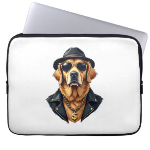 Funda Para Portátil Perro Retriever Dorado Genial Vintage con Gafas de