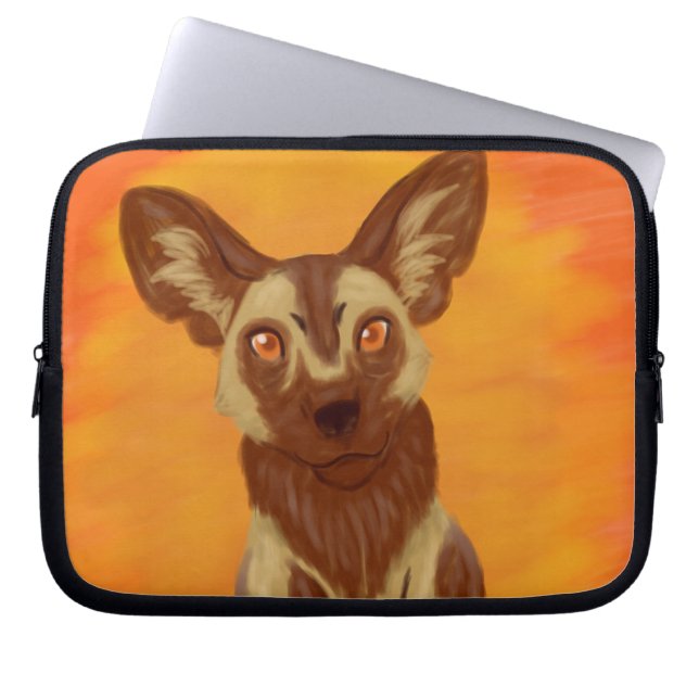 Funda Para Portátil Perro salvaje africano (Frente)